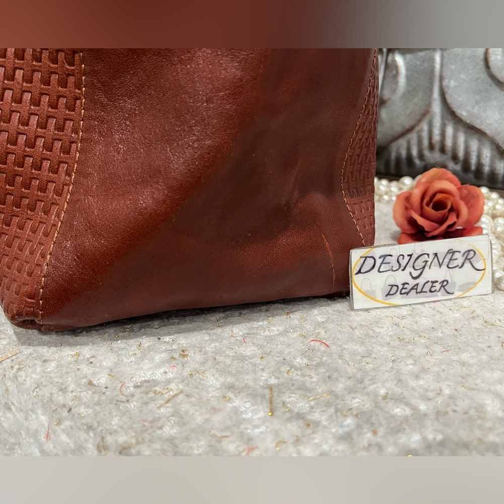FLOTO Brown Woven Leather Tote VGC RARE! Hand Made in Italy 🇮🇹 - Picture 7 of 13